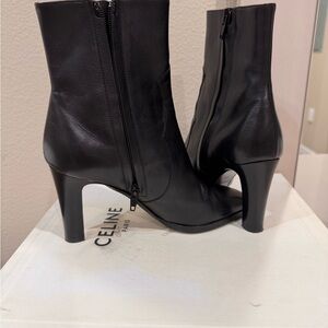 Celine Sleek Black Heeled Boots